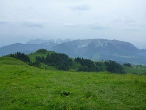Blick vom Wandberg auf das Kaisergebirge