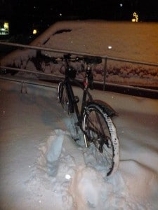 Schnee Radfahren