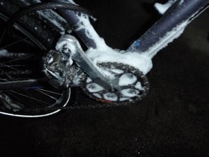Schnee am Rad